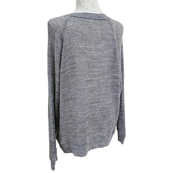 Eileen Fisher Gray Thermal Open Knit Crew Neck Long Sleeve Shirt Size Small - Picture 4 of 11